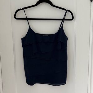 Vince 100% Silk Navy Layered Camisole